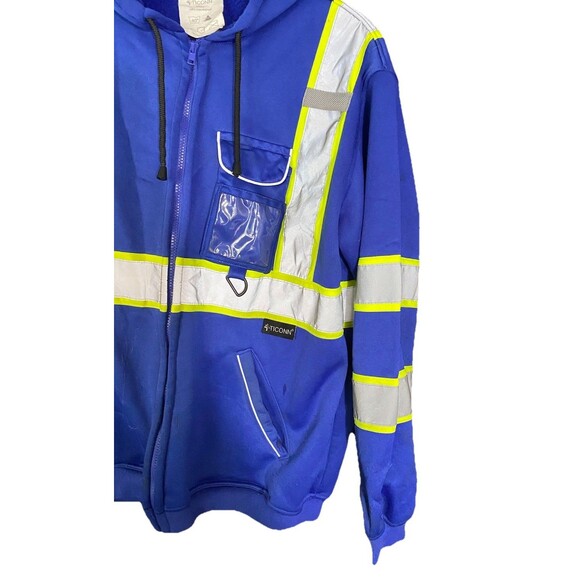 Safety Hoodie Jacket, High Vis Reflective Safety Fleece Hoodie PPE Gear SZ L - Picture 6 of 10